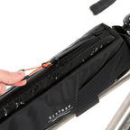 Restrap Race top tube bag secured with rubberised velcro strap