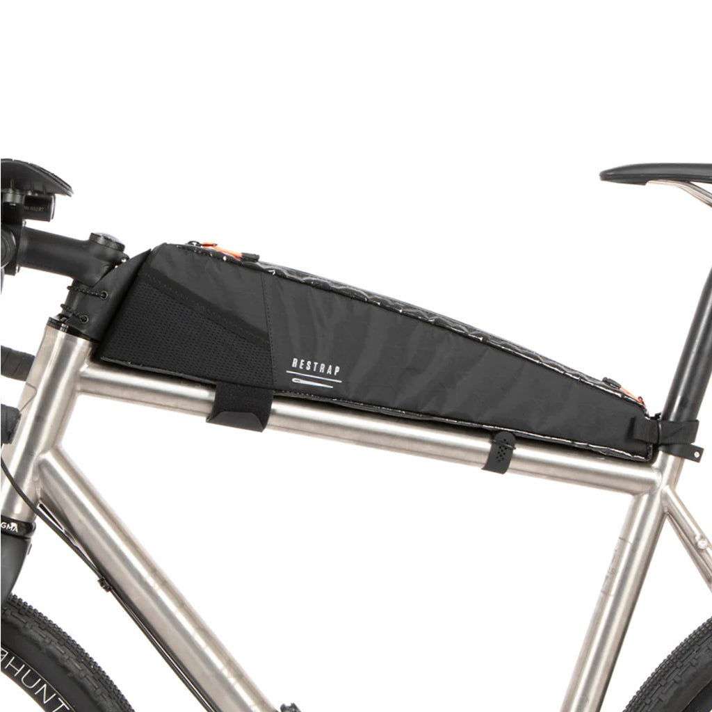 Reflective top tube bag for night riding and audax