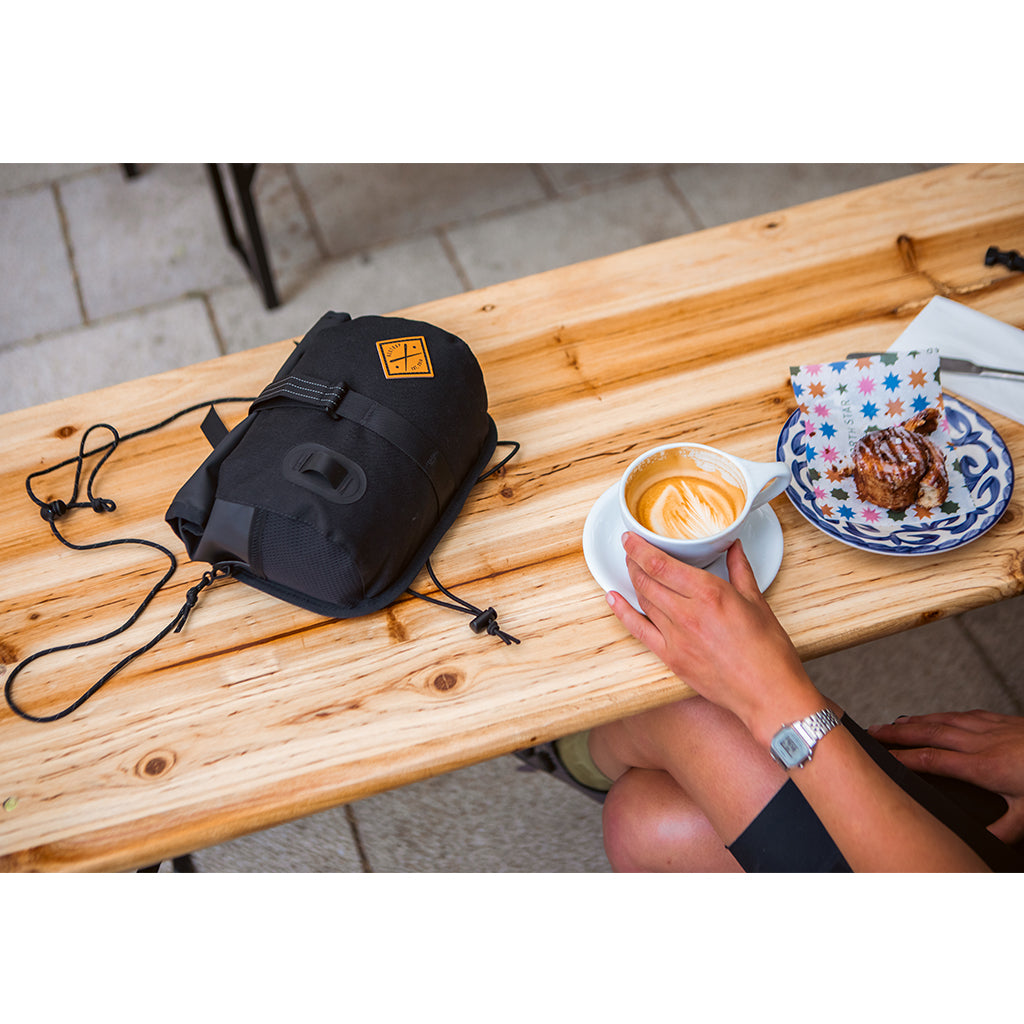 Restrap Rolltop Canister Bag Black cycling handlebar bag