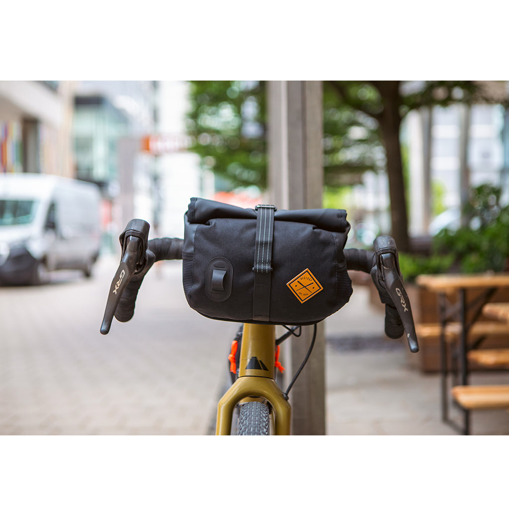 Bikepacking setup with Restrap Rolltop Canister Bag Black