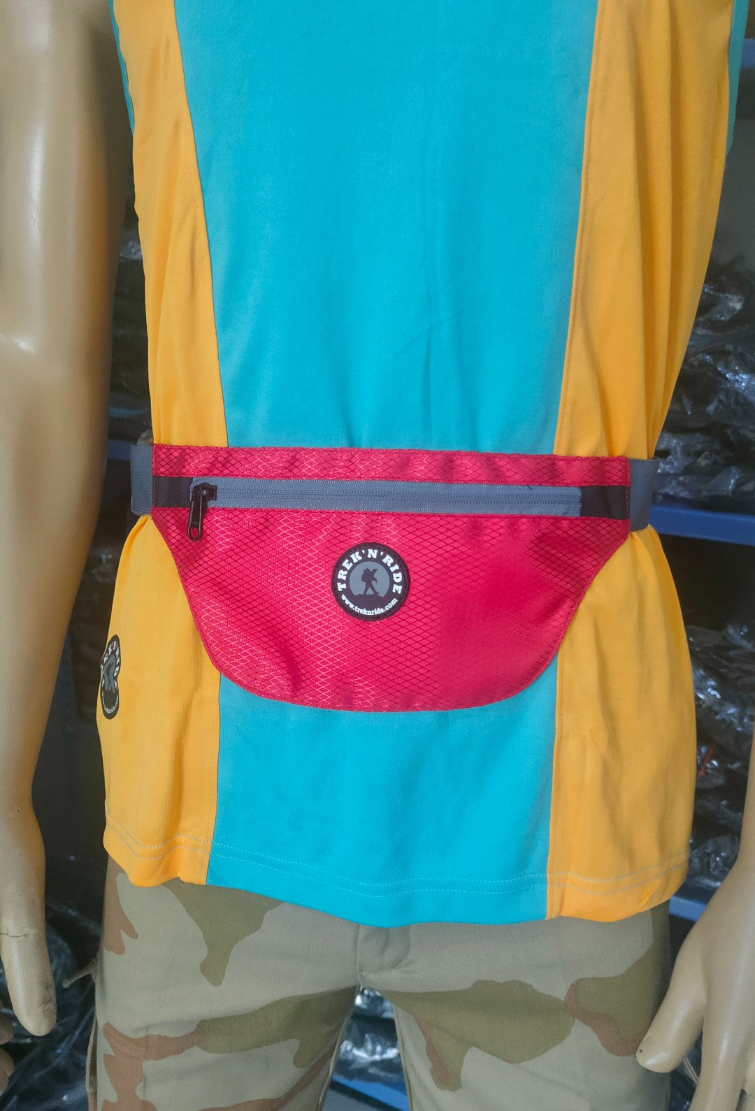 Comfortable red fanny pack for cycling and fitness activities