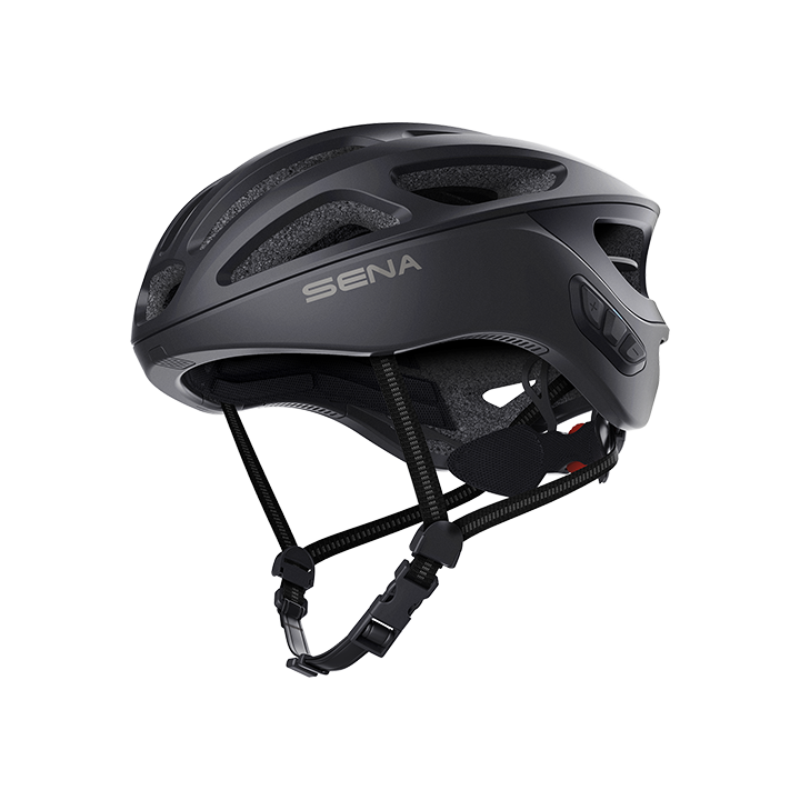 Onyx Black Sena R1 helmet for cyclists with Bluetooth 5.1 and Group Intercom – L

