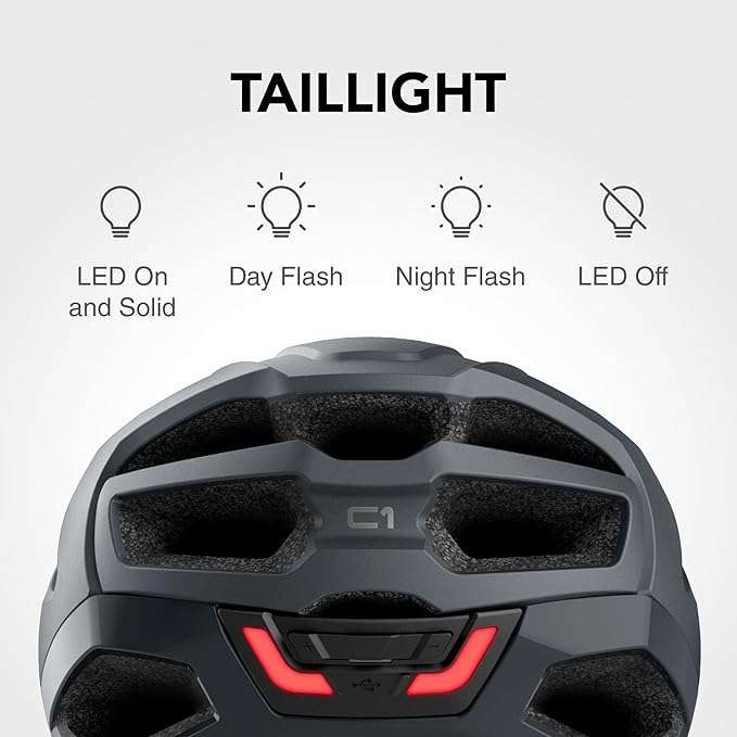 Sena C1 Helmet with Integrated LED Taillight Matte Gray