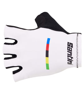 Santini UCI World Champion Gloves-White