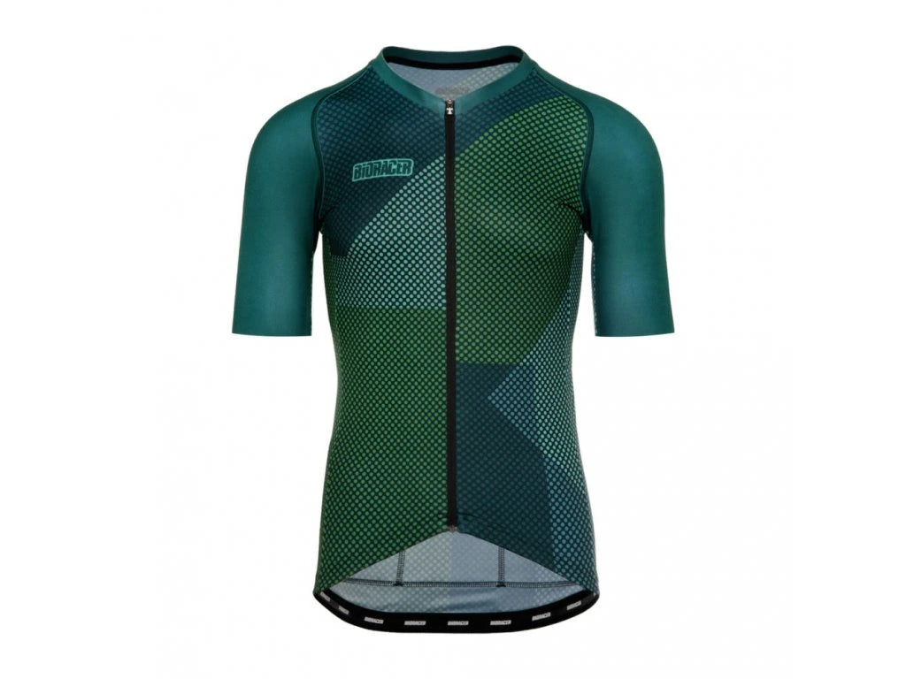 Bioracer Men's Spitfire Jersey in Green Blitzz, lightweight cycling clothes available at United by Cycling