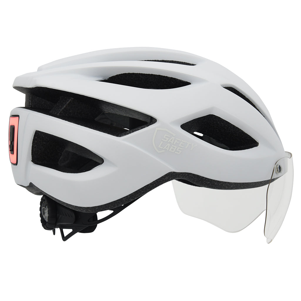 Matt white cycling helmet with Pro 360° fit adjustment system