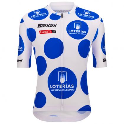 Santini La Vuelta Best Climber Jersey in blue with official KOM graphics