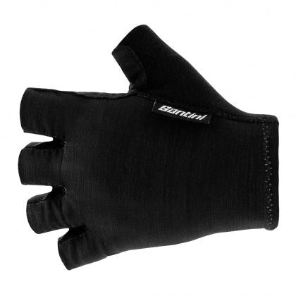 Santini Cubo Black lightweight breathable summer cycling gloves

