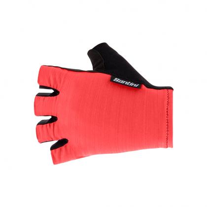 Low cuff cycling gloves with anti-shock palm – Santini Cubo Granatina

