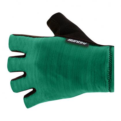 Low cuff cycling gloves with anti-shock palm – Santini Cubo Green

