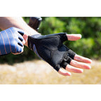 Italian-made Santini Dinamo breathable navy blue cycling gloves

