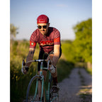 Slim fit Santini Eroica Ruby Wool Jersey Bordeaux for classic Eroica events and summer rides