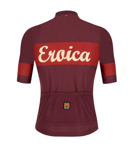 Santini Eroica Ruby Wool Jersey-(Bordeaux)