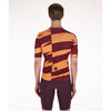 Back view of Santini Furia Smart Jersey Burgundy with triple pockets and reflective strip

