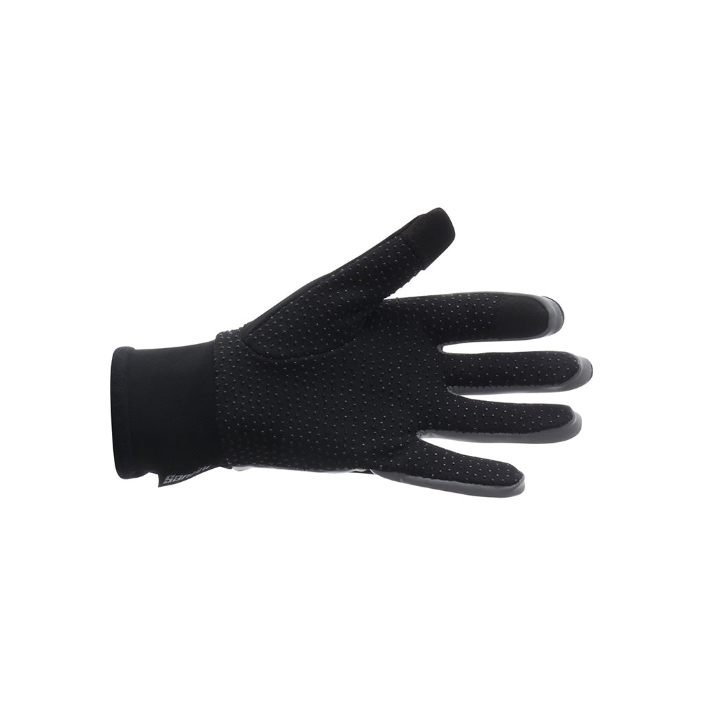 Santini thermofleece gloves with reflective details for road cycling

