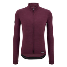 Santini Impetus Long Sleeve Merino Wool Cycling Jersey in Burgundy
