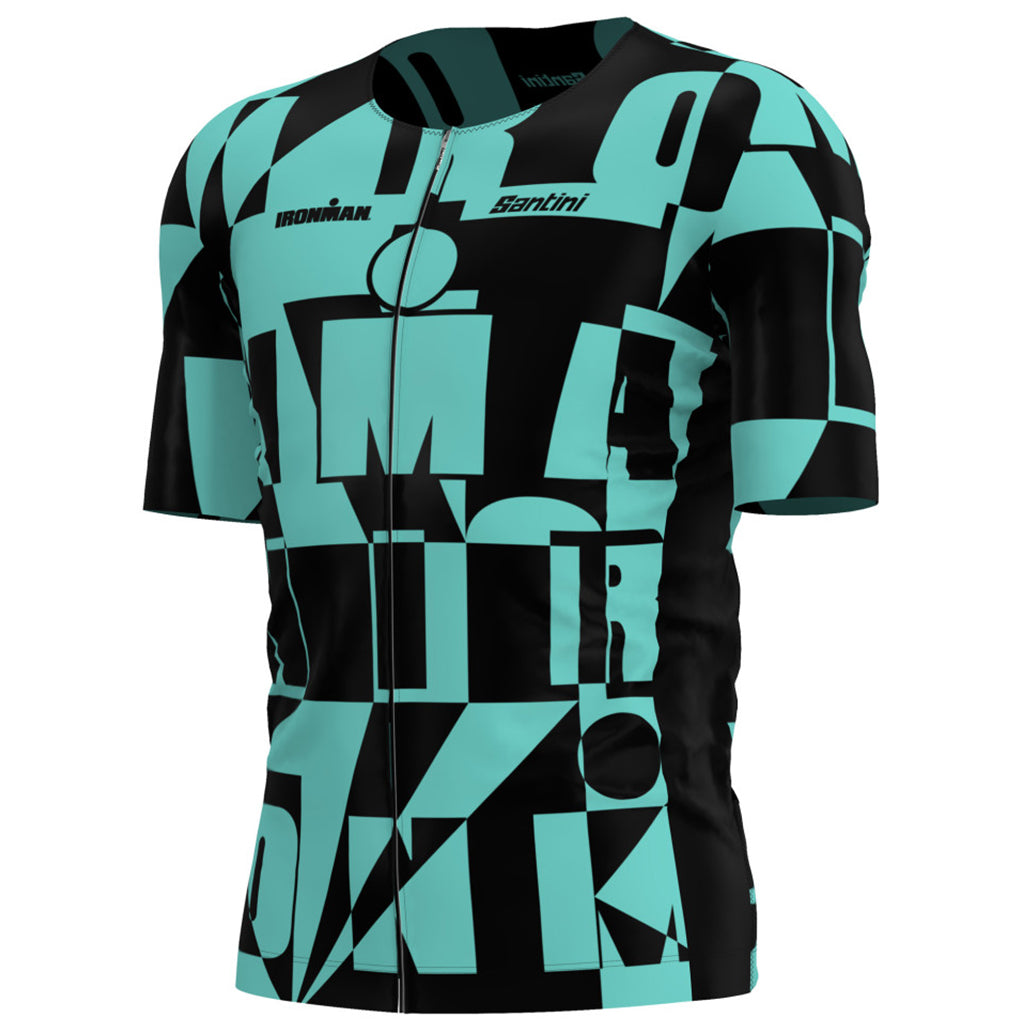 Slim fit Santini triathlon race top with mesh sides

