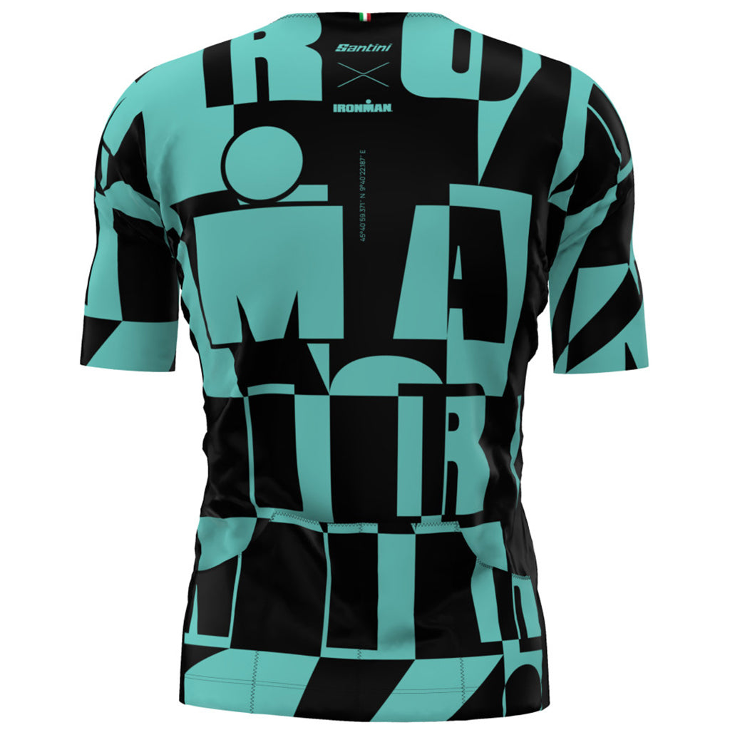 Back view of Santini Ironman jersey with dual rear pockets
