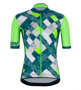 Santini Ironman VIS Jersey-(Fluo Green)
