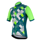 Front view of slim fit Santini VIS jersey in geometric design

