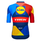 Back view of Santini fanline jersey showing triple pockets and silicone hem