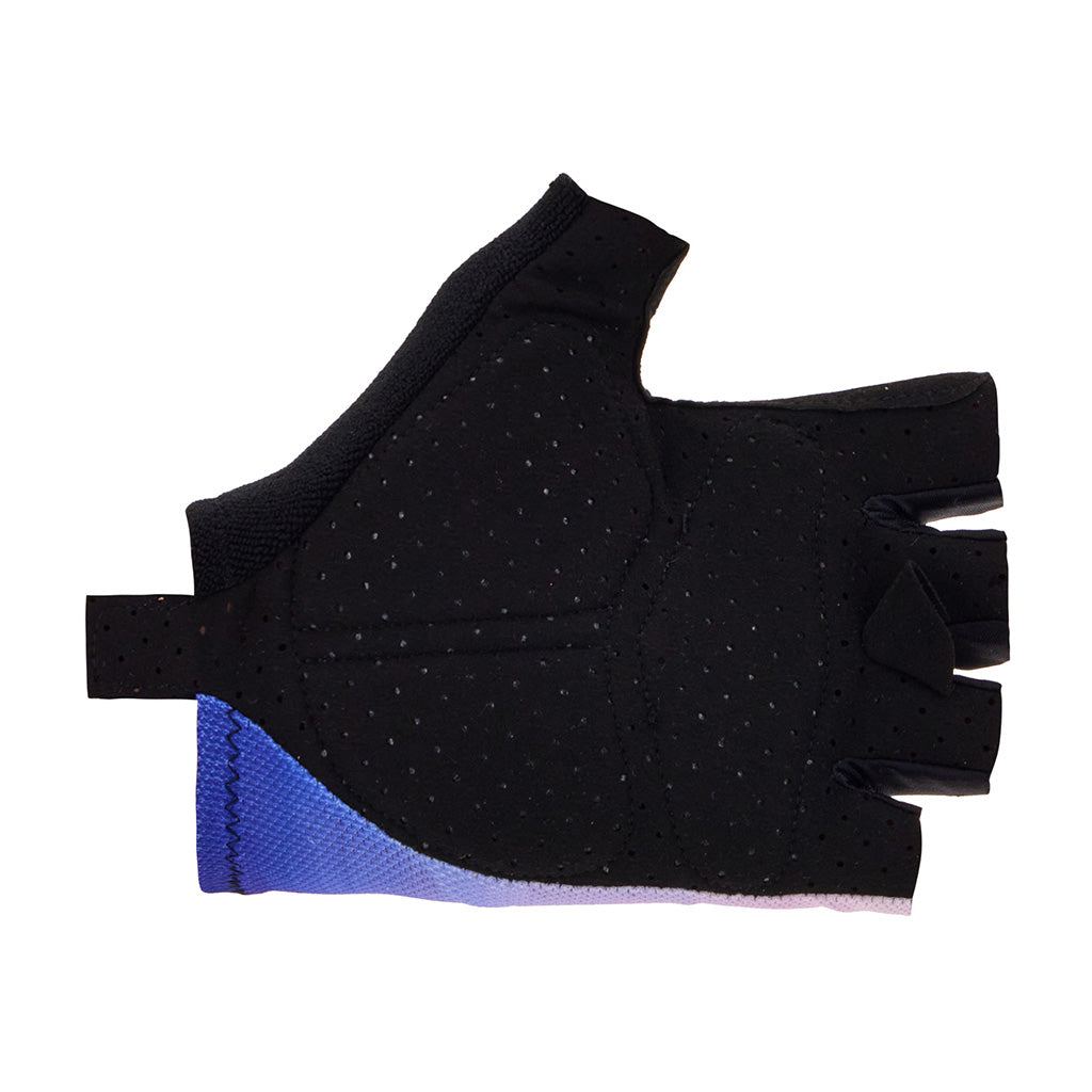 Lightweight breathable Santini blue cycling gloves for warm rides

