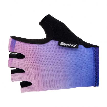 Santini Luce blue summer cycling gloves with anti-shock palm

