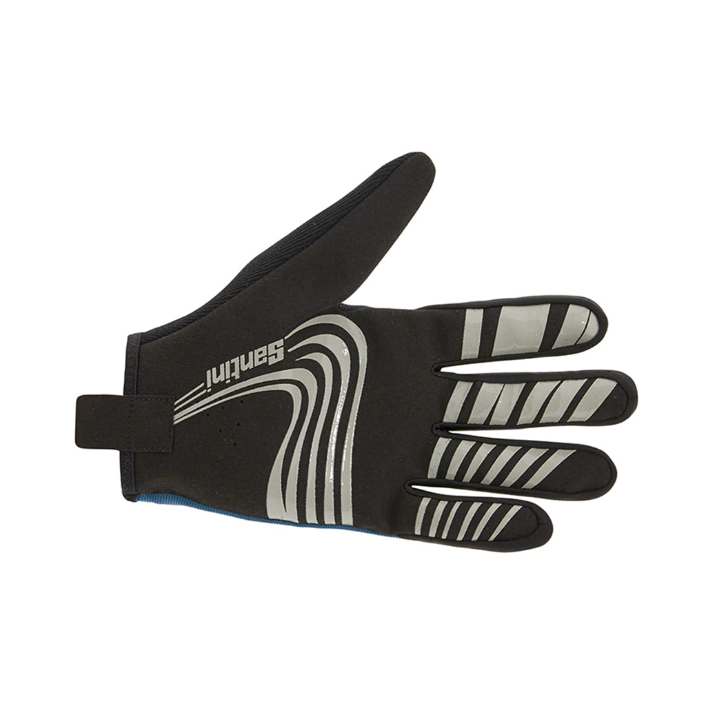 Abrasion-resistant Santini MTB gloves – blue long-finger design

