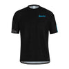 abrasion-resistant Santini MTB Sasso jersey for men in black and turquoise, lightweight mountain biking jersey with extended back coverage for trail rides