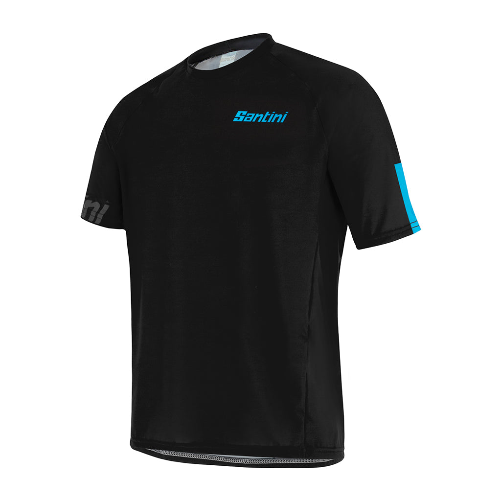Santini mountain bike jersey with round collar and breathable fabric