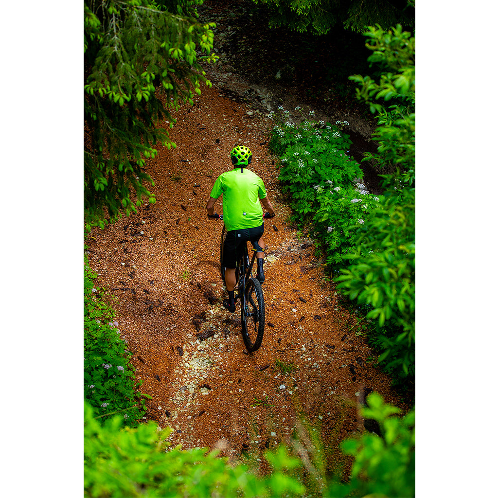 Santini MTB Sasso Jersey Fluo Green for off-road cycling