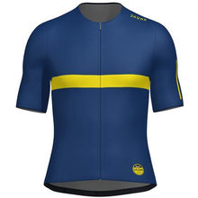 Santini Maillot Jaune Col de la Madeleine cycling jersey featuring slim fit, Polartec fabric, and aerodynamic raw-cut sleeves for performance and comfort.

