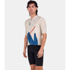 Santini beige cycling jersey for hot weather riding with silicone grip hem