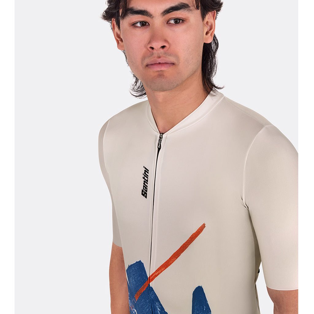 Santini Note Jersey featuring breathable Polartec Delta fabric