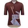 Santini Note men's cycling jersey in chocolate brown, front view