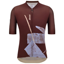 Santini Note men's cycling jersey in chocolate brown, front view