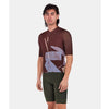 Santini Note Cycling Jersey in chocolate, showcasing its slim fit and protective Polartec® fabric.