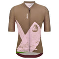 Santini Note Military Green cycling jersey front view, highlighting its slim fit and Polartec® Power Stretch™ fabric for comfort and protection.