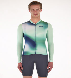 Santini Ombra Eco Sleek Long Sleeve Unisex Jersey-(Green)