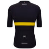  Rear view of the Santini Pirelli Sport Club black jersey, detailing the triple back pocket and gray reflective accent.