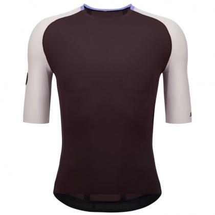 Santini Terranova Pelle cycling jersey in dark brown color