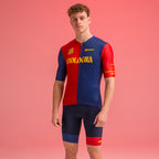 Santini breathable race-fit jersey in Bologna football club colors

