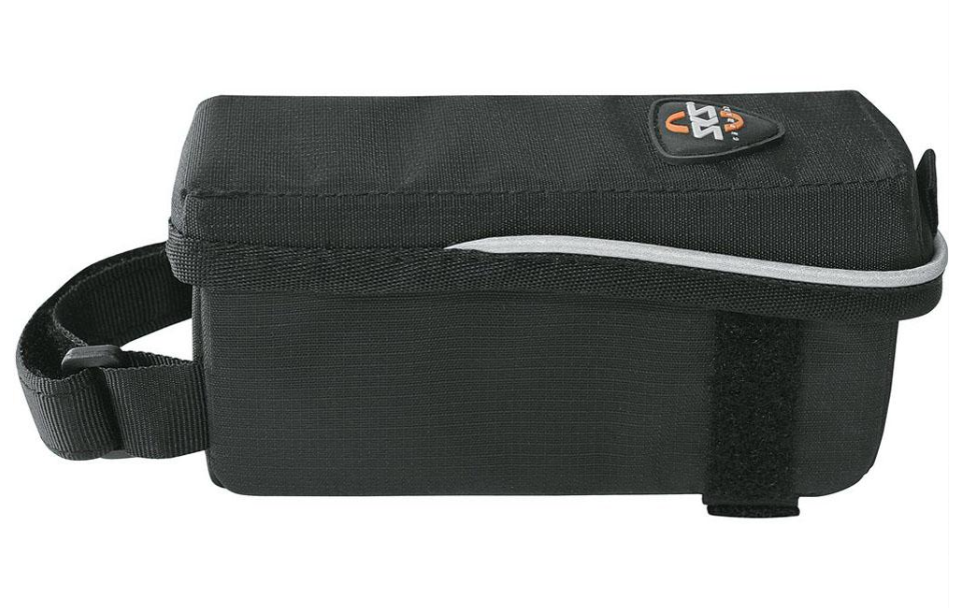 Black and white SKS ENERGY BAG camera bag with a strap, designed for carrying all cycling equipment