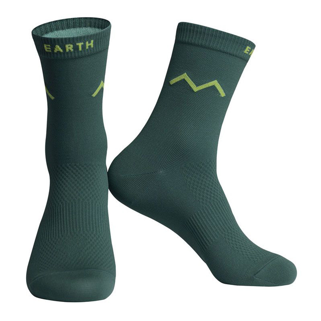 Monton Earth cycling socks green compression fit design