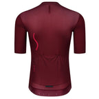Minimalist aerodynamic red cycling jersey for men