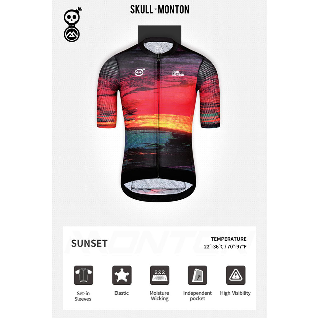 Rear view of Skull Monton Sunset Jersey with pockets