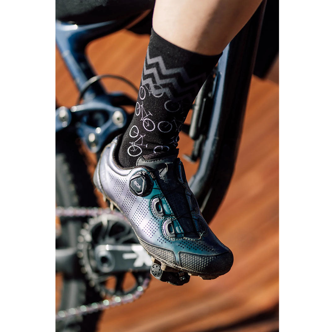 Sox Bikes Casual Crew Socks cycling pattern design