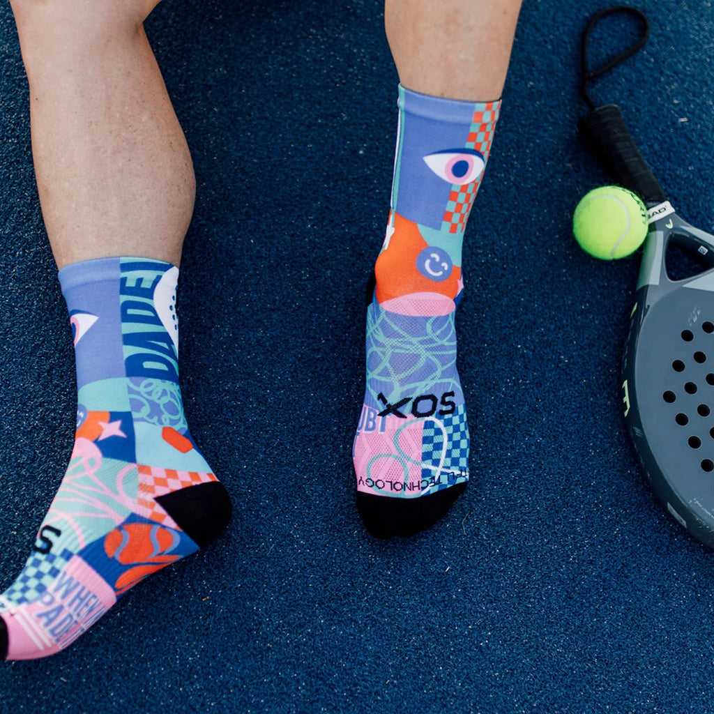 anti-slip crew socks with Y-shaped heel