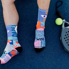 anti-slip crew socks with Y-shaped heel