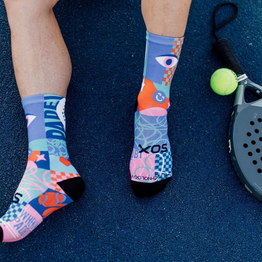 anti-slip crew socks with Y-shaped heel